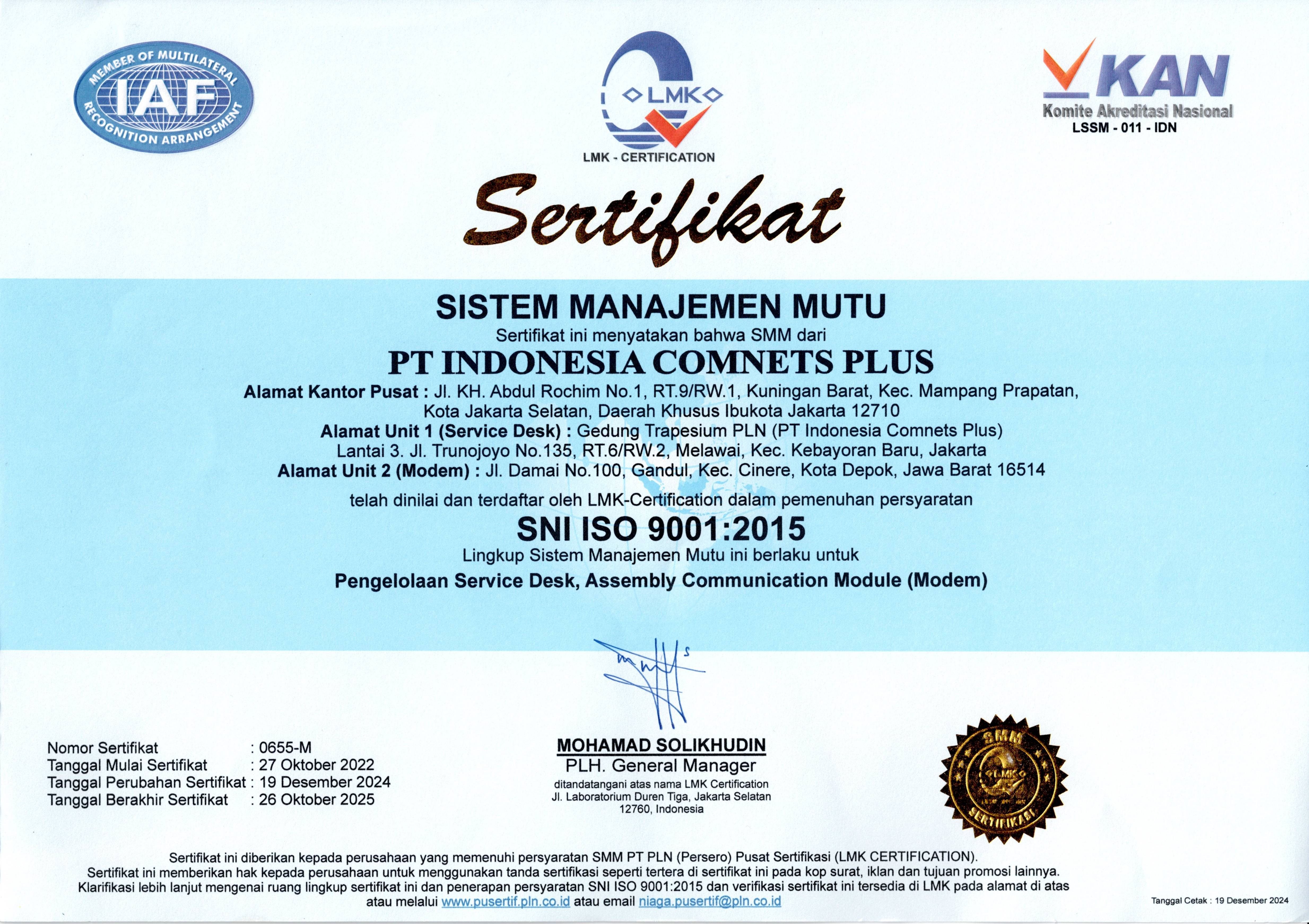 ISO 9001:2015 Sistem Manajemen Mutu