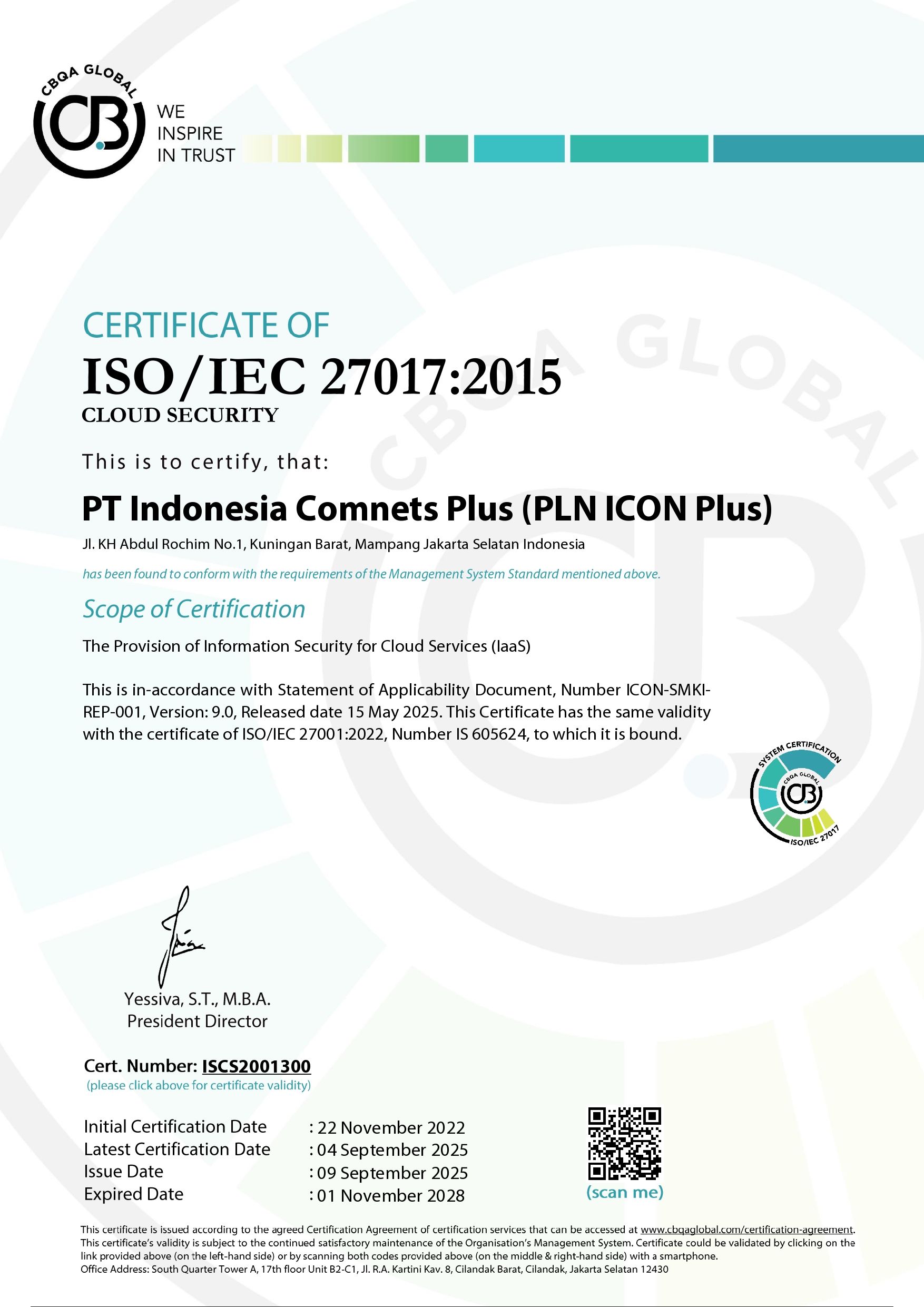 ISO/IEC 27017:2015 CLOUD SECURITY